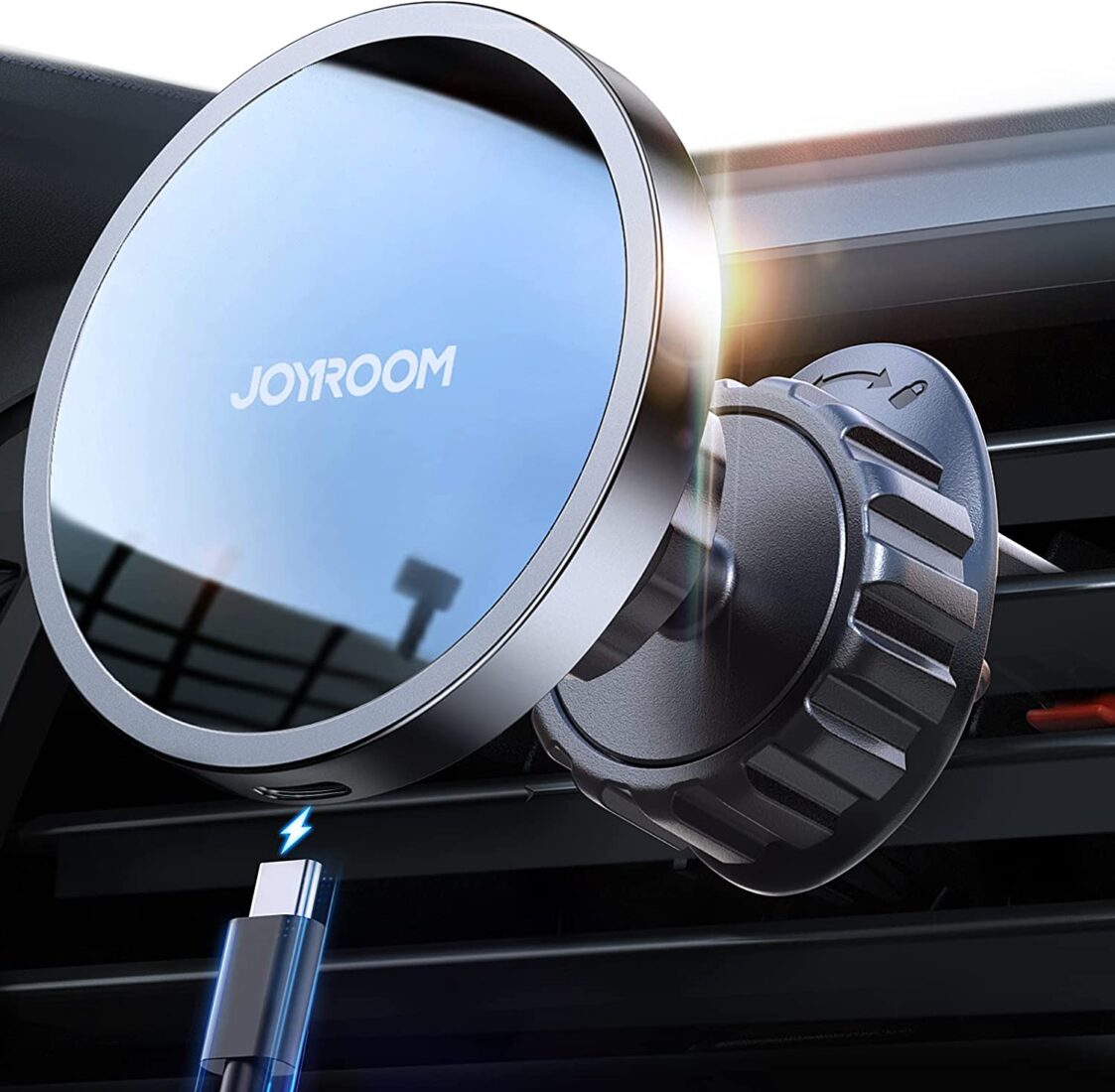 JOYROOM Designed for Magsafe Car Charger, [2-Layer Magnets Grip][60% Smaller Size] Wireless Car Charger Magnetic, [Seamless Aligned] for Magsafe Car Mount Charger, Vent Car Phone Holder for iPhone 14/13/12