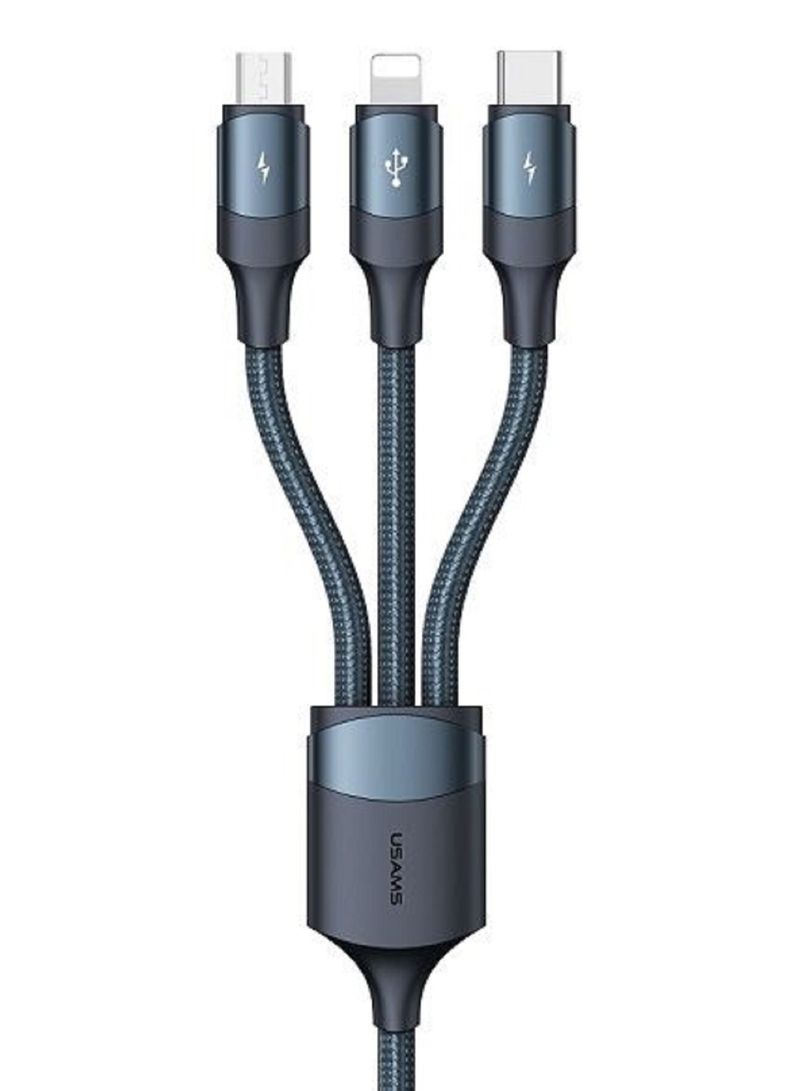 Usams Universal 3in1 USB Cable for LightingMicroTypeC Ports