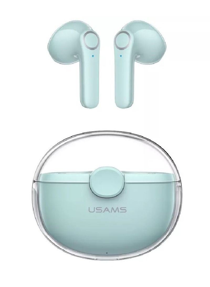 USAMS BU Series Bluetooth Earbuds True Wireless Charging Case HiFi Quality Sound Water Resistant TWS Earbuds Green