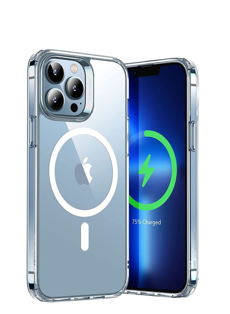 AMTCO Compatible with iPhone 13 Pro Magnetic Wireless Charging MilitaryGrade Protection ScratchResistant Back Clear Case