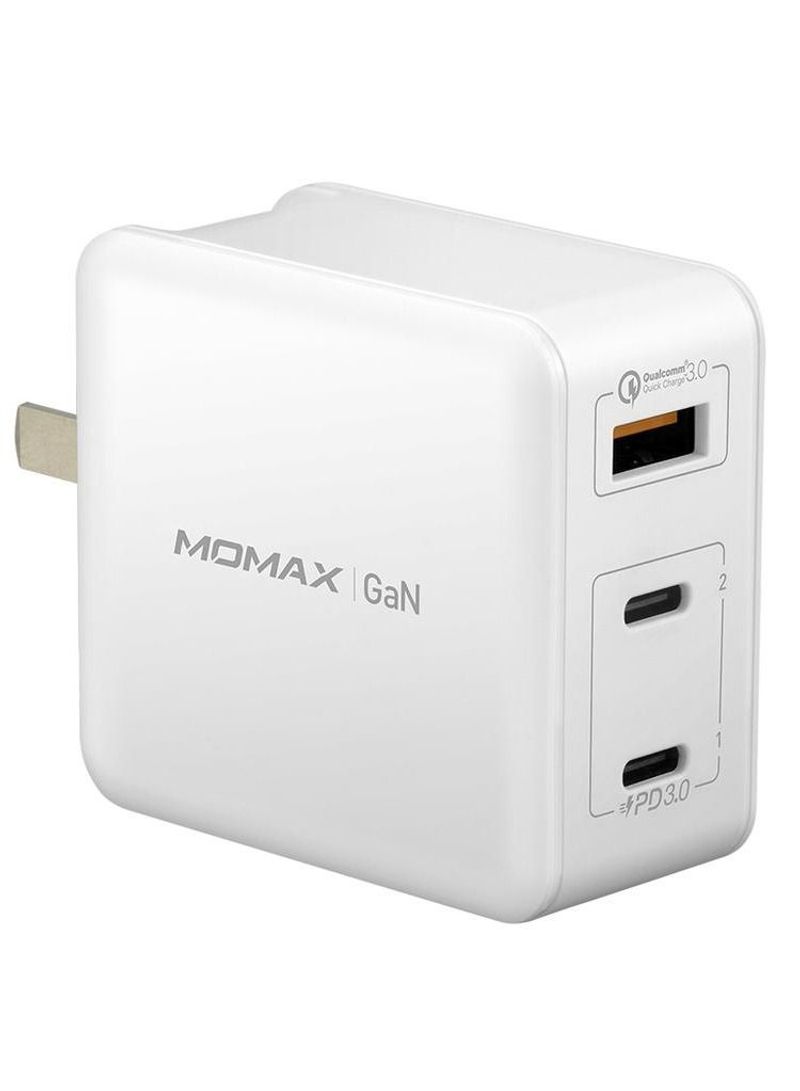 Universal ONE Plug 65W 3Port GaN PD Quick Travel Charger ultralightweight With 2x TypeC  USB Port