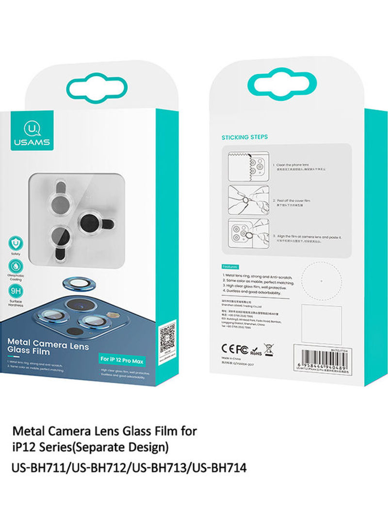 Metal Camera Lens Glass Film For iP12 Series SilverBlack