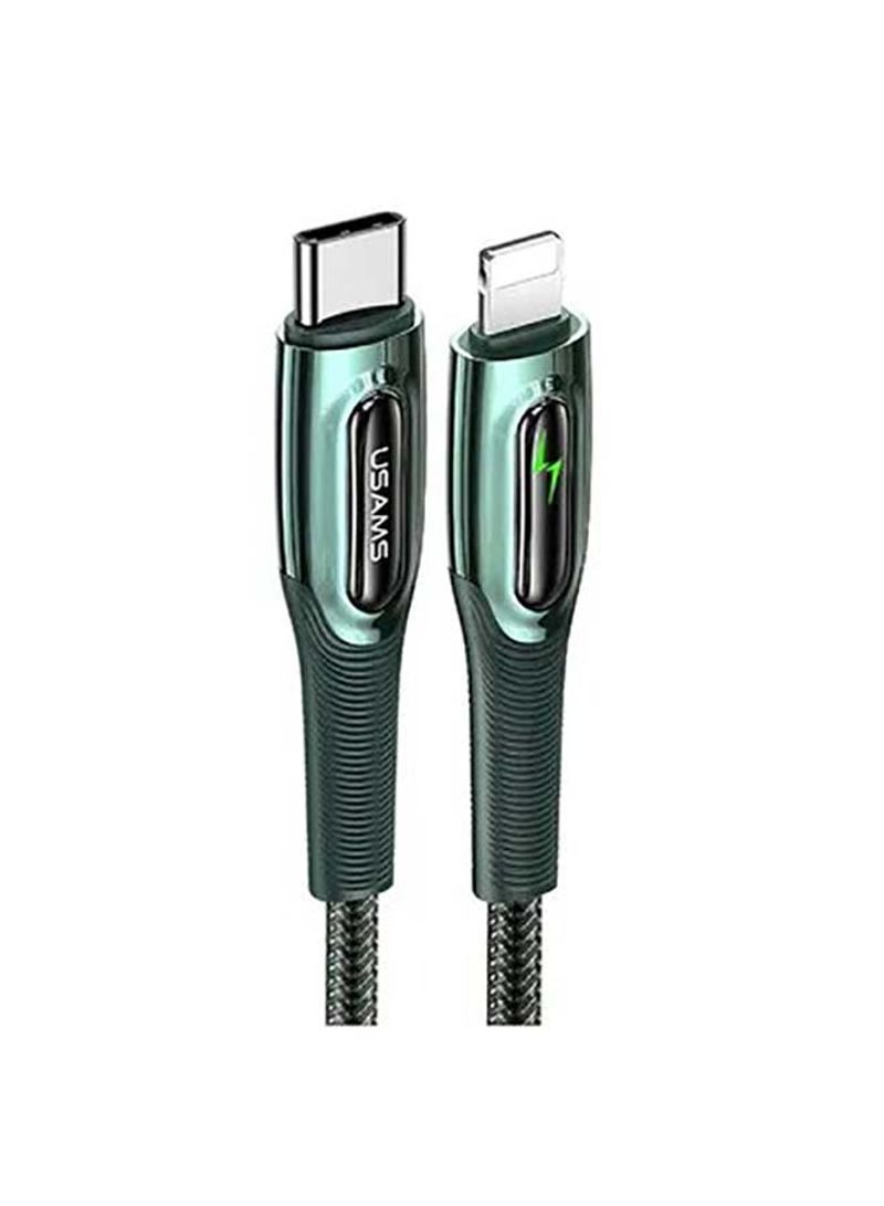 Fast Mobile Phone Charger TypeC to iPhone Data Cable 20W Green